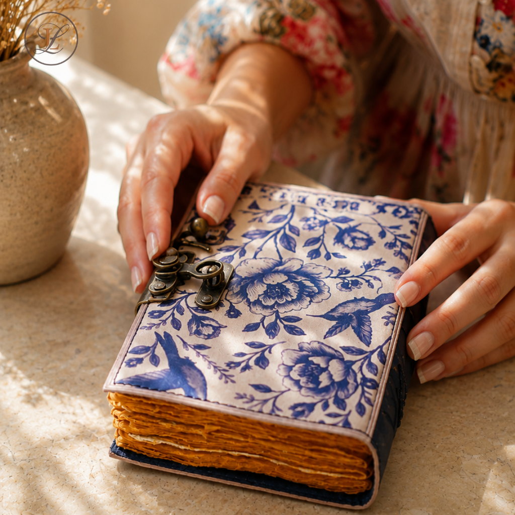 Blue Bird Vintage Lock Journal